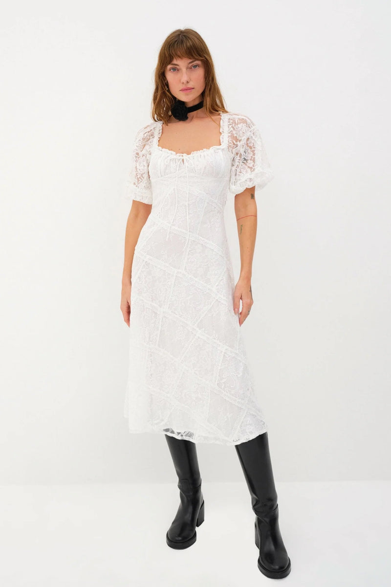 Lily Midi Dress ~ White
