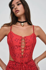 Lillian Corset Top ~ Red