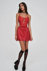 Lillian Corset Top ~ Red
