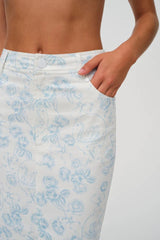 Chantal Denim Midi Skirt ~ Blue
