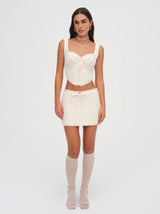 Kelsey Crochet Mini Skirt ~ Cream