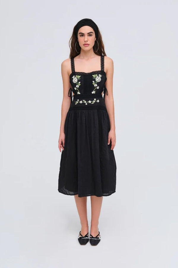 Jolene Embroidered Midi Dress