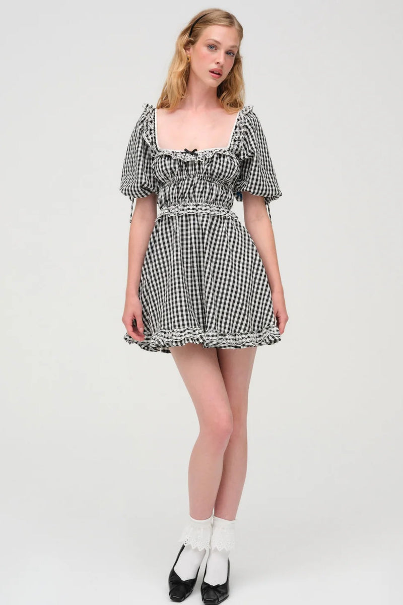 Jackson Mini Dress ~ Black/White Gingham