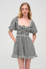 Jackson Mini Dress ~ Black/White Gingham