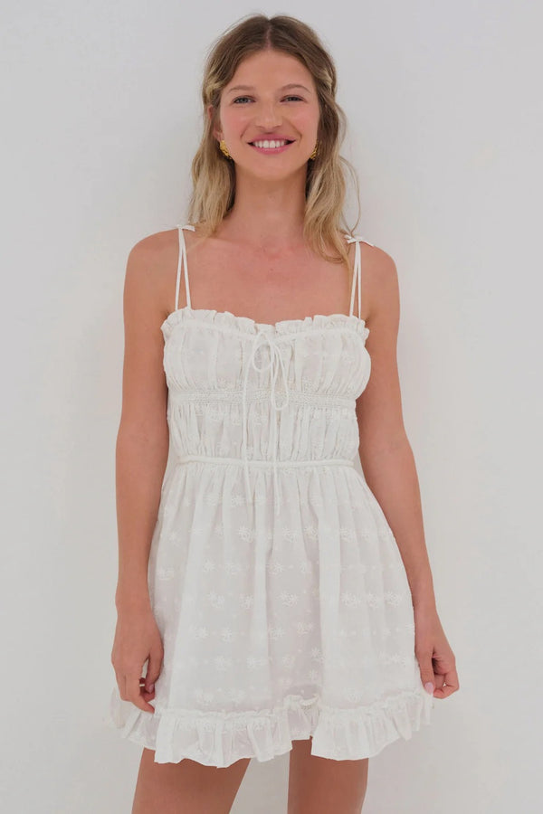 Edie Eyelet Slip Dress ~ White