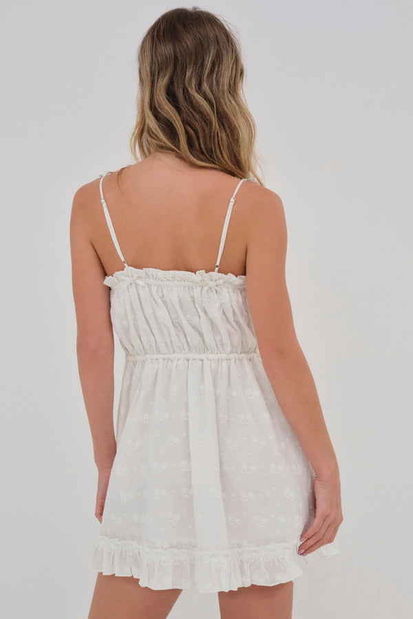 Edie Eyelet Slip Dress ~ White