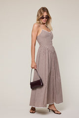 First of Fall Gingham Maxi Dress