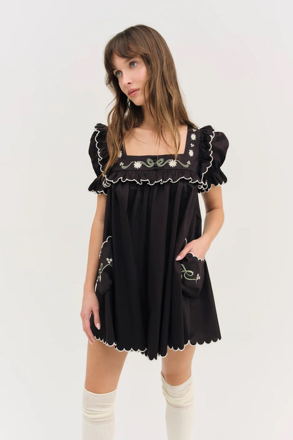 Tea Time Babydoll Dress ~ Black