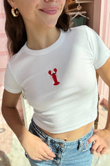 It's the Little Things Ribbed Baby Tee ~ Crawfish