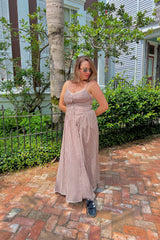 First of Fall Gingham Maxi Dress