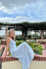 Esilda Cotton Midi Dress ~ Baby Bluebell