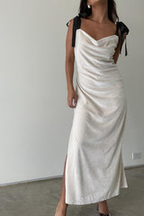 Holiday State of Mind Velvet Maxi ~ Cream
