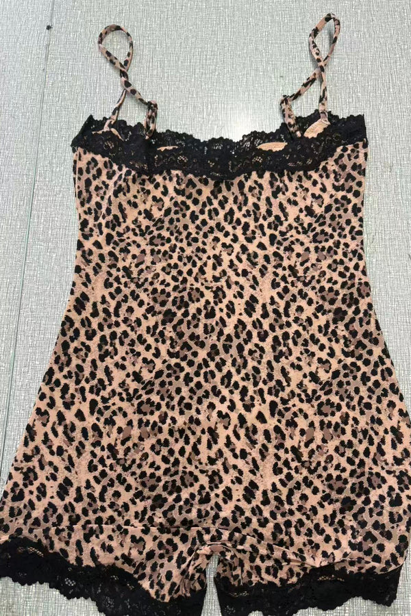 Butter Me Up Lace Onesie ~ Leopard