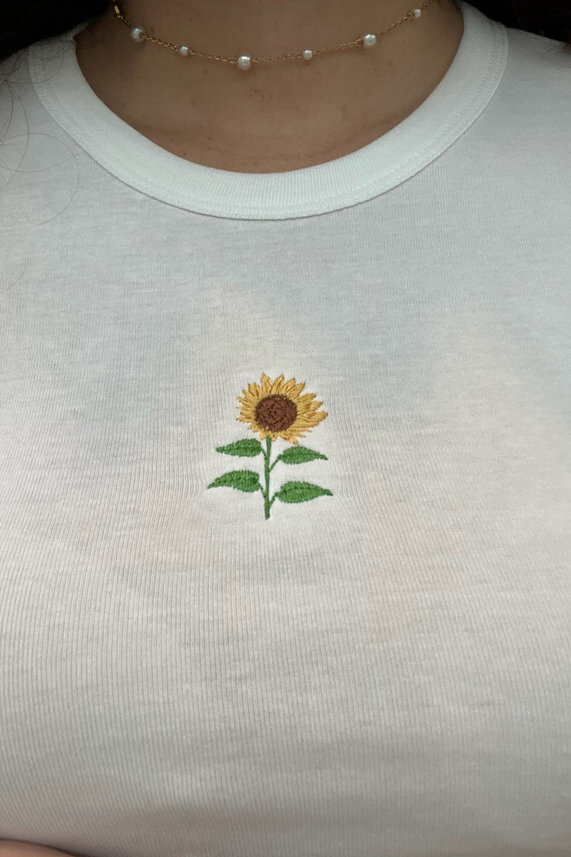 It's the Little Things Ribbed Baby Tee ~ Sunflower