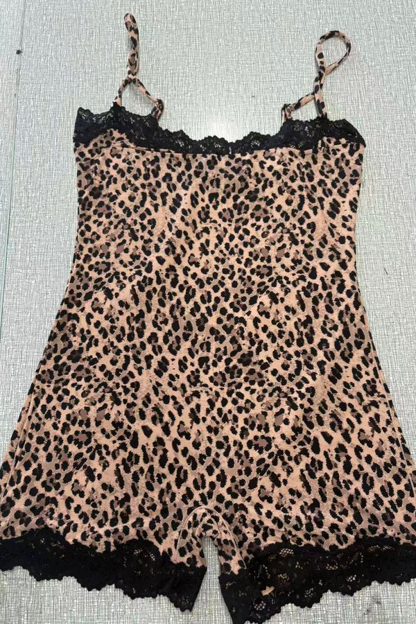 Butter Me Up Lace Onesie ~ Leopard