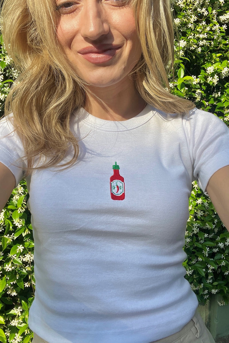 It's the Little Things Ribbed Baby Tee ~ Hot Sauce