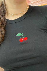 It's the Little Things Ribbed Baby Tee ~ Cherry