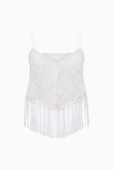 Annemarie Fringe Crop Top ~ Ivory