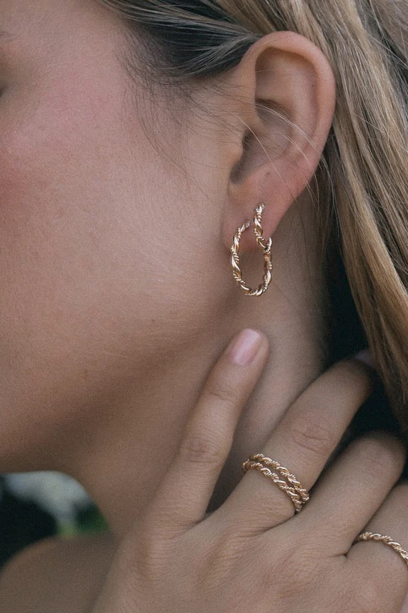 Twisted Hoops ~ Gold