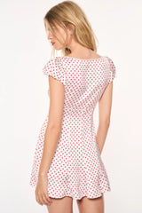 Avine Polkadot Mini Dress ~ Cherry Spritz