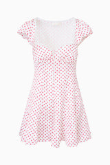 Avine Polkadot Mini Dress ~ Cherry Spritz