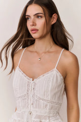 Avra Cotton Victorian Top ~ White