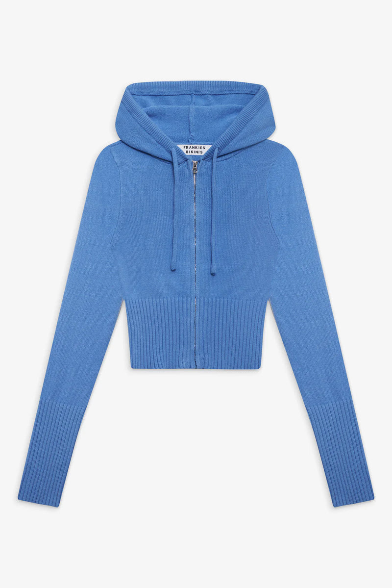 Aimee Cloud Knit Zip Up Hoodie ~ Blue Moon