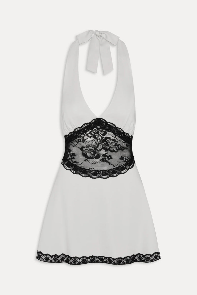 Audrey Satin Mini Dress ~ Soft Sand