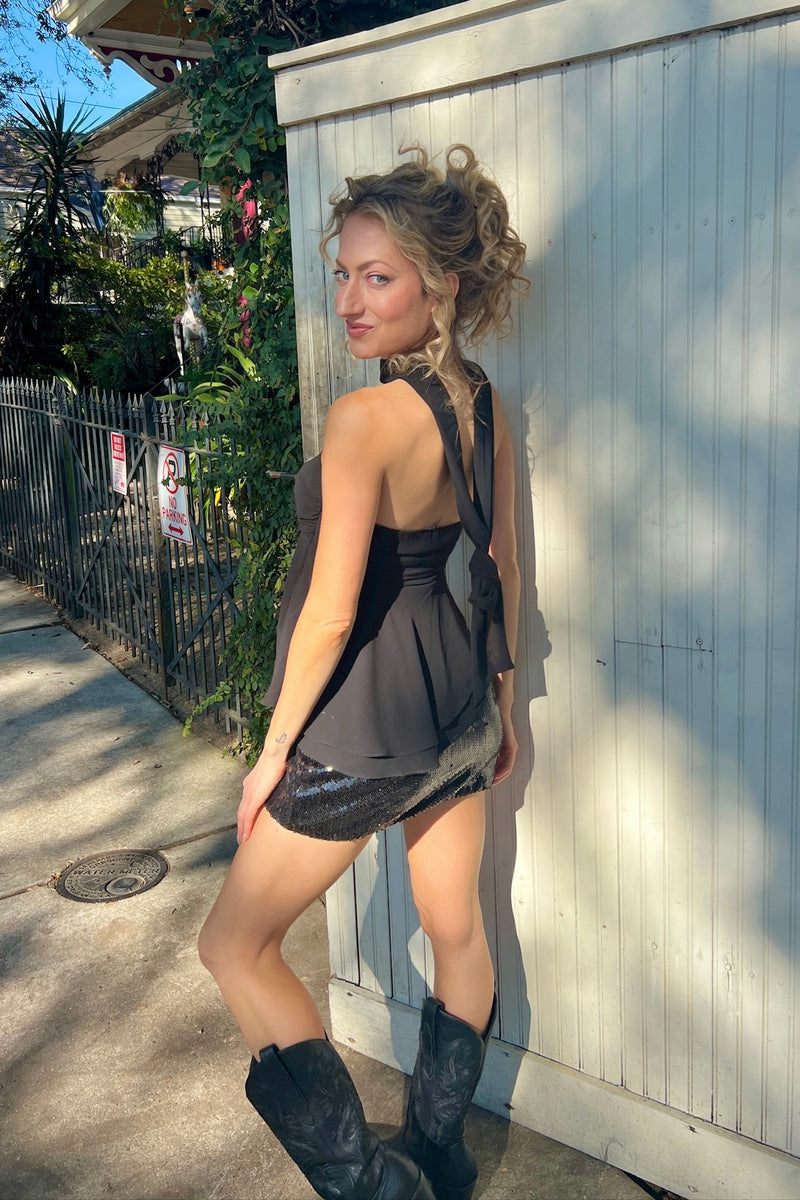 Pop the Champagne Sequin Mini Skort