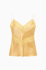 Brimsley Lace-Trimmed Silk Camisole ~ Camel Charm