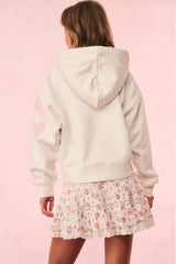 Brunella Cotton Bow Hoodie ~ Rose White