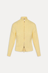 Bea Cable Knit Zip Up Sweater ~ Vanilla Sugar