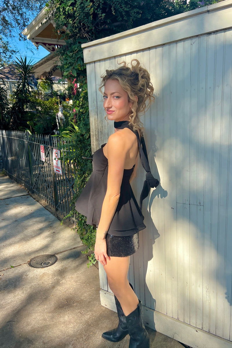 Pop the Champagne Sequin Mini Skort