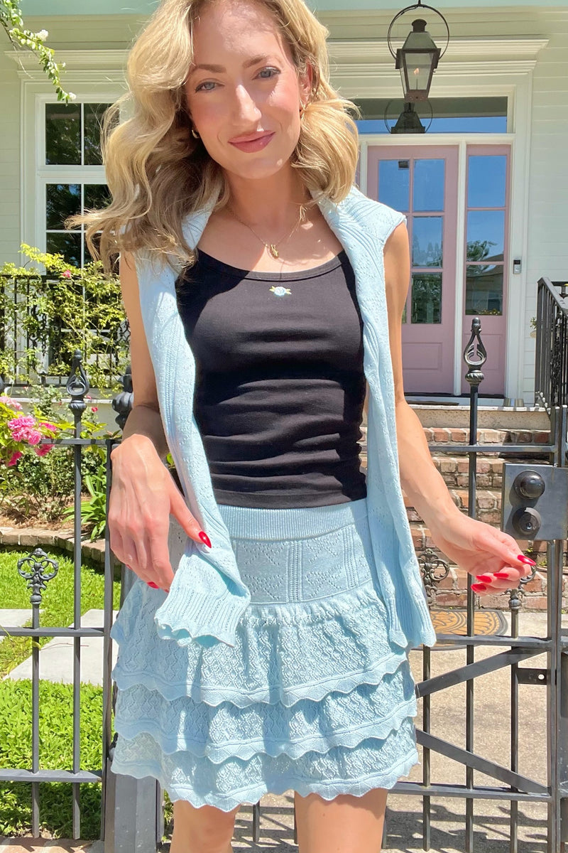 Straight to the Pointelle Ruffle Mini