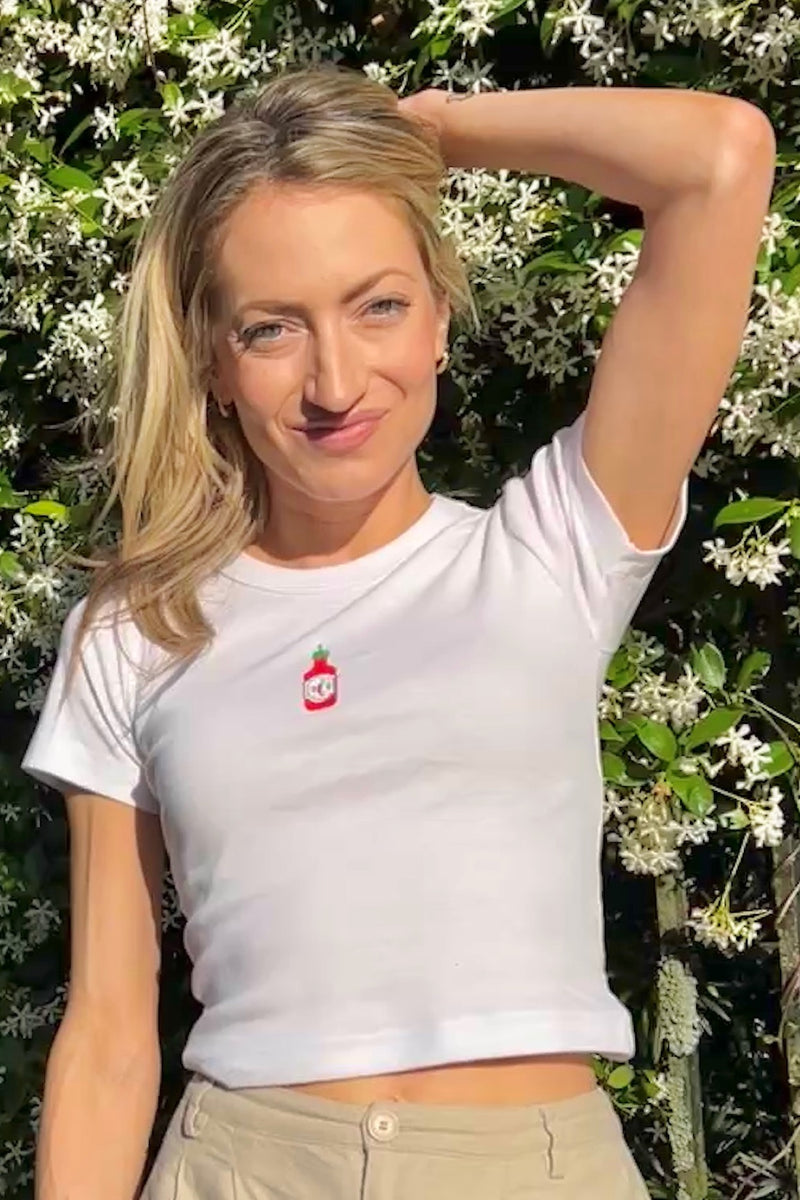 It's the Little Things Ribbed Baby Tee ~ Hot Sauce