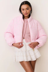 Celesta Lace Puffer Jacket ~ Soft Pink