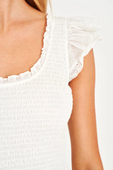 Chessie Heritage Cotton Maxi Dress ~ True White