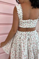 Crazy For You Cutout Mini Dress ~ Pink Floral