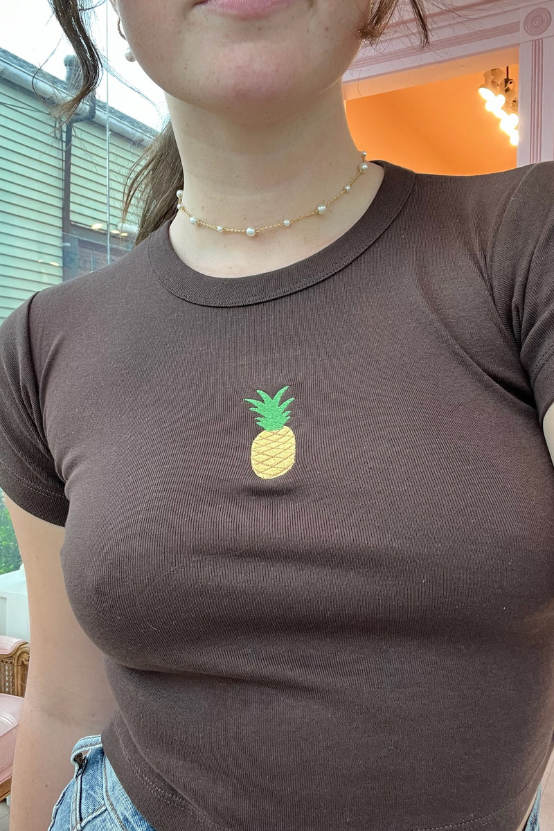 It's the Little Things Ribbed Baby Tee ~ Pineapple