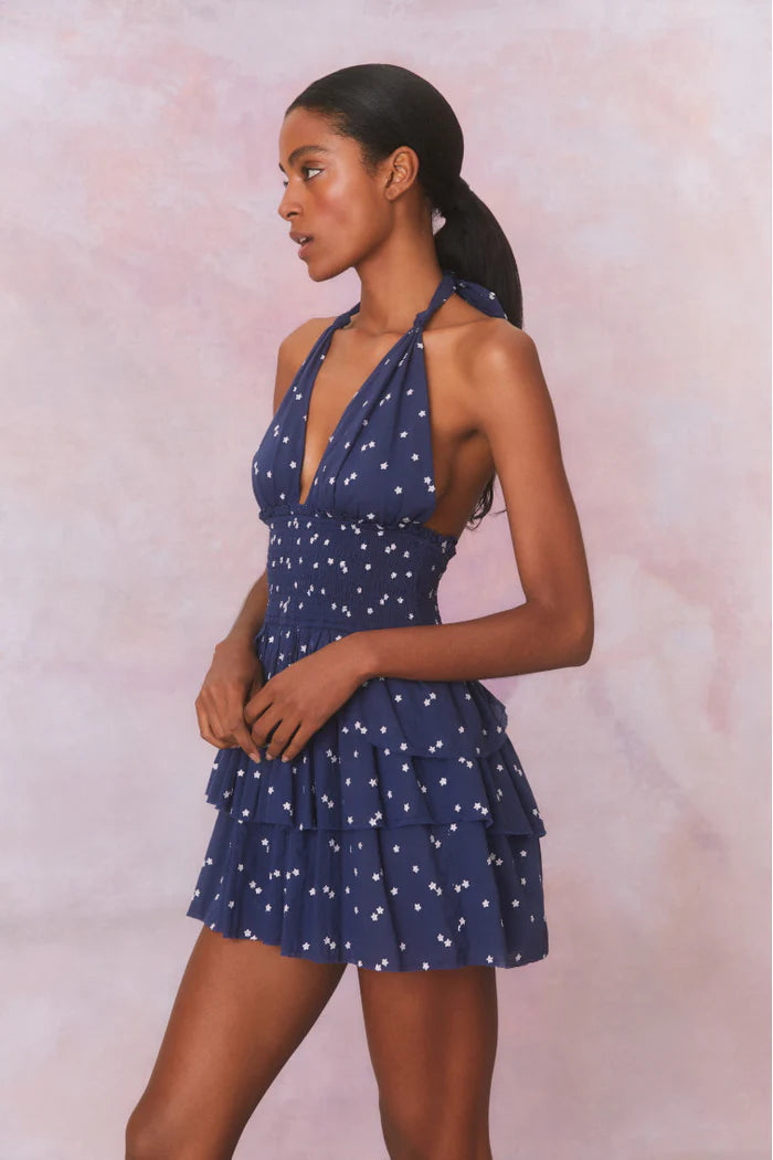 Deanna Halter Dress ~ Navy Nightfall