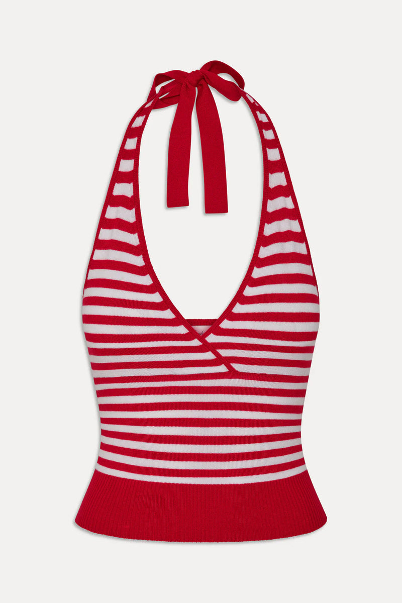 Dylan Knit Halter Top ~ South Hampton Stripe