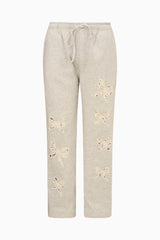 Elma Lace Bow Sweatpants ~ Heather Grey