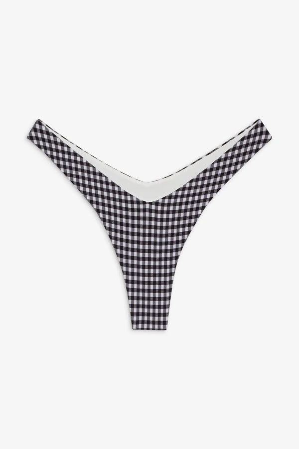 Enzo Gingham Cheeky Bikini Bottom ~ Blackberry Gingham