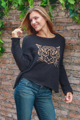 Tiger Face Crew Neck Sweater