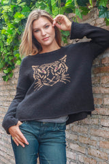 Tiger Face Crew Neck Sweater