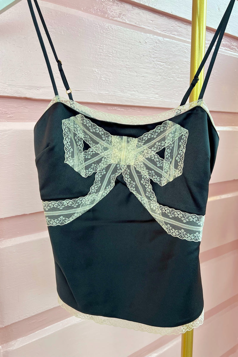 Arise Lace Bow Camisole ~ Black