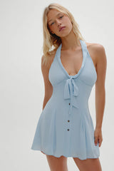 Bloom Button Up Mini Dress ~ Angel's Breath