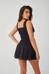 Christa Ruffle Mini Dress ~ Black