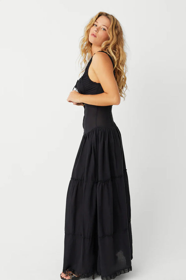 Christabelle Ruffle Maxi Dress ~ Black