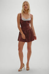 Enchantment Mini Dress ~ Chocolate Dot
